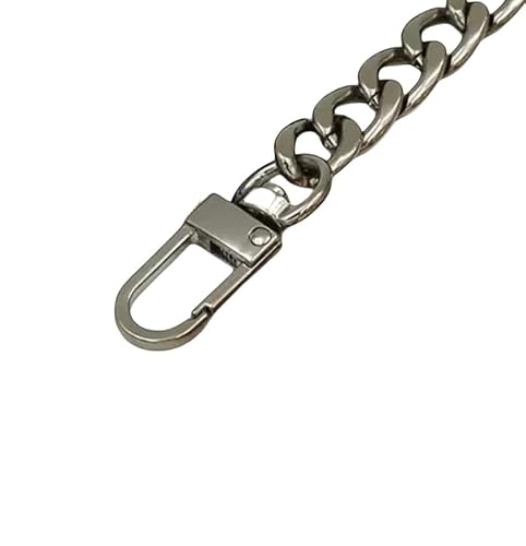ZXCFGH Ersatzriemen for Damen-Taschenketten aus Metall – verdickter Umhängetaschen-Gurt, Zubehör, DIY-Handtaschengriffkette, mehrere Größen, optionales Federschnallen-Design, Länge 120 cm(Silver) von ZXCFGH