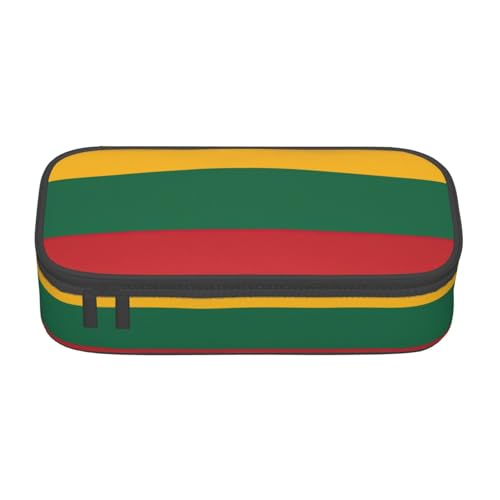 ZXERTG Federmäppchen aus Oxford-Stoff, Motiv: Flagge von Litauen, multifunktional, perfekt für Büro und Reisen, Schwarz , Einheitsgröße, Kosmetiktasche von ZXERTG