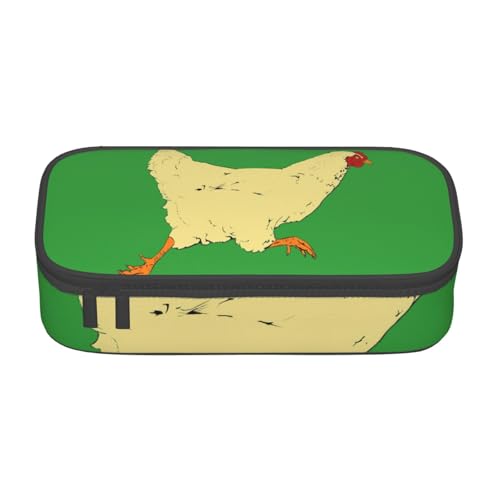 ZXERTG Federmäppchen aus Oxford-Stoff, Motiv: Hühnerlauf, multifunktional, perfekt für Büro und Reisen, Schwarz , Einheitsgröße, Kosmetiktasche von ZXERTG