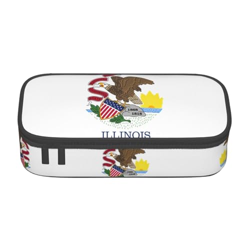 ZXERTG Illinois Federmäppchen mit Staatsflaggen-Druck, vielseitiges Federmäppchen, geräumiges Oxford-Gewebe, Federmäppchen, Organizer, Schwarz , Einheitsgröße, Schlüsseletui ZXERTG Illinois Federmäppchen mit Staatsflaggen-Druck, vielseitiges Federmäppchen, geräumiges Oxford-Gewebe, Federmäppchen, Organizer, Schwarz , Einheitsgröße, Schlüsseletui von ZXERTG