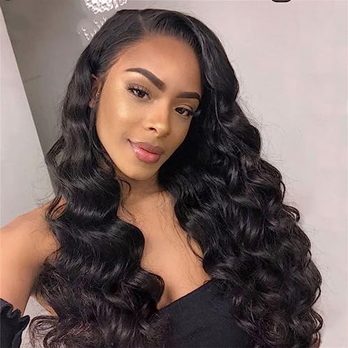 Haarverlängerungen Wellige Clip-in-Haarverlängerungen aus echtem Menschenhaar, 8 Stück/Set, Haar-Clip-Ins for schwarze Frauen, Echthaar, nahtlos, Remy-Körperwelle, schwarze Clip-in-Haarverlängerungen, von ZXFIYTBH