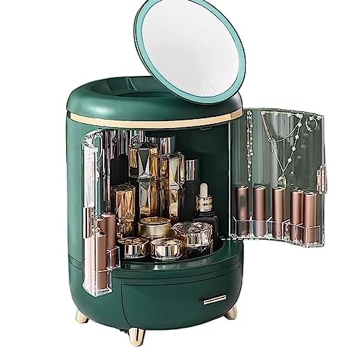 Kosmetik-Aufbewahrungsbox Aufbewahrungsbox for Make-up-Koffer mit großer Kapazität, interner Lampe und LED-Spiegel, staubdichte Kosmetik-Aufbewahrungsbox, Kosmetik-Organizer, Hautpflegeprodukte, Schmu von ZXFIYTBH
