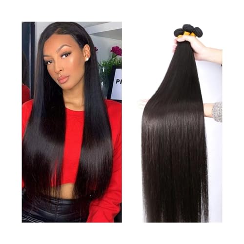 Menschliche Haarbündel Gerade Menschenhaar-Bündel, 20,3–101,6 cm, glatte Haarverlängerung, 1/3/4 Stück, knochengerade Bundles for schwarze Frauen, indische Remy-Haarverlängerung Haarverlängerungen(34 von ZXFIYTBH