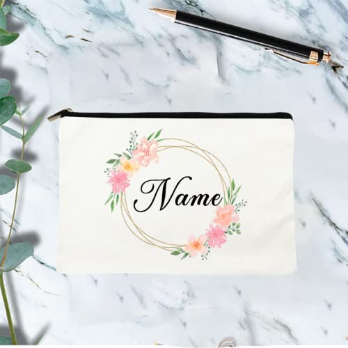 personalisierte Brautjungfer Make-up Taschen Set von 6/8/10, Kostüm Name Kosmetiktasche, Reise Kulturbeutel Veranstalter Kosmetiktasche benutzerdefinierte Geschenk Leinwand Beutel Mädchen Reise von ZXH