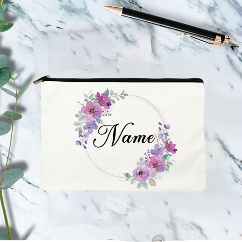 personalisierte Make-up Taschen für Brautjungfer Set mit 6/8/10, Anzug Name Kosmetiktasche, Reise-Toiletten-Organizer Kosmetiktasche benutzerdefinierte Geschenk Canvas Tasche Mädchen Reisegeschenk (8 von ZXH
