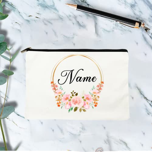 personalisierte Make-up Taschen für Brautjungfer Set mit 6/8/10, Kostüm Name Kosmetiktasche, Reise-Toiletten-Organizer Kosmetiktasche benutzerdefinierte Geschenk Canvas Tasche Mädchen Reisegeschenk (8 von ZXH