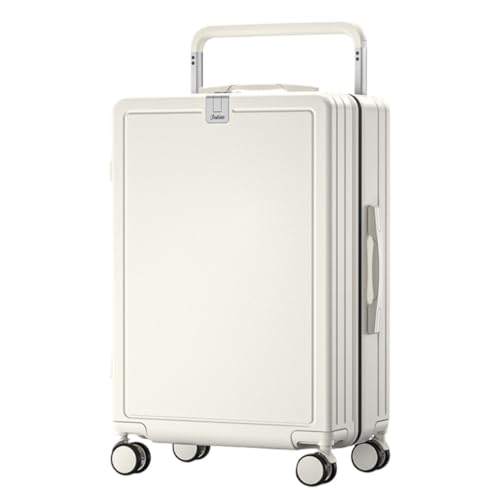 ZXHNB Trolley-Koffer Breiter Trolley-Koffer, Multifunktionaler Boarding-Koffer, Passwortbox, Koffer, Herren-Universal-Rollkoffer Reisekoffer (Color : White, Size : A) von ZXHNB