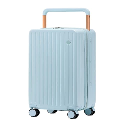 ZXHNB Trolley-Koffer Breiter Trolley-Koffer, Passwortbox-Koffer, Universalrad, Herren- Und Damen-Lederkoffer, Trolley-Koffer Reisekoffer (Color : Blue) von ZXHNB