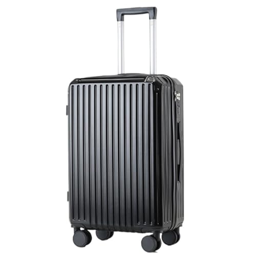 ZXHNB Trolley-Koffer Gepäck-Boarding-Koffer, Leichter Studenten-Unterkunftskoffer for Männer Und Frauen, Geräuschloser Trolley-Koffer Reisekoffer (Color : Black, Size : A) von ZXHNB