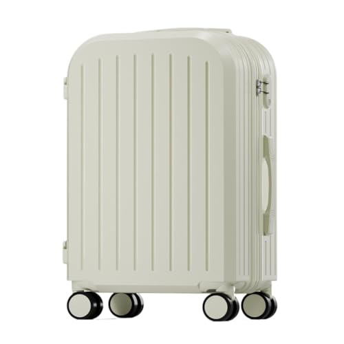 ZXHNB Trolley-Koffer Gepäck-Handgepäckkoffer, Leichte Passwortbox, Robuster Koffer, Trolley-Koffer for Männer Und Frauen Reisekoffer (Color : White, Size : A) von ZXHNB