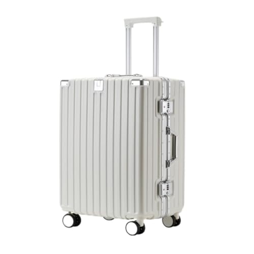 ZXHNB Trolley-Koffer Gepäck Multifunktionaler Trolley-Koffer Universal-Radkoffer Herren- Und Damenkoffer Boarding-Koffer Reisekoffer (Color : White, Size : A) von ZXHNB