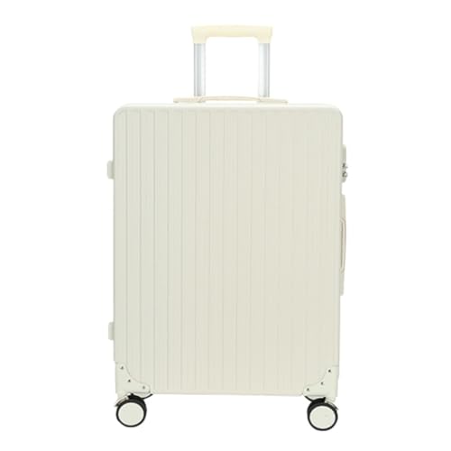 ZXHNB Trolley-Koffer Gepäck Trolley Koffer Universal Rad Passwort Box Personalisierte Männer Und Frauen Koffer Boarding Fall Reisekoffer (Color : White, Size : A) von ZXHNB