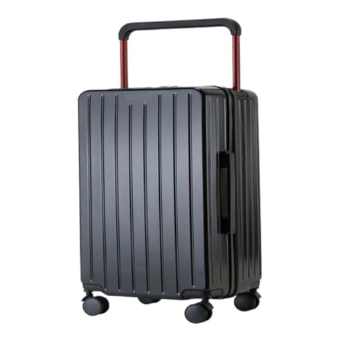 ZXHNB Trolley-Koffer Gepäck Universal Wheel Box Reißverschluss Trolley Box Passwort Box Männer Und Frauen Reisen Leder Koffer Koffer Reisekoffer (Color : Black, Size : A) von ZXHNB