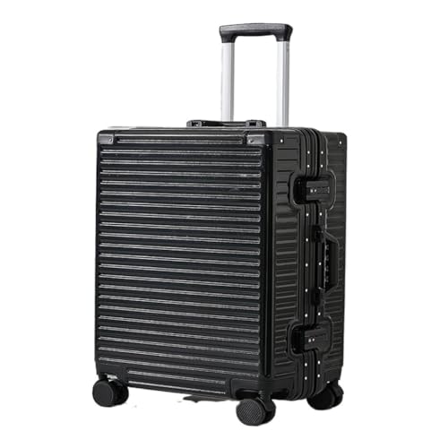 ZXHNB Trolley-Koffer Koffer, Koffer, Universeller Rollkoffer, Robuste Passwortbox, Trolley-Koffer, Herren- Und Damenkoffer Reisekoffer (Color : Black, Size : A) von ZXHNB