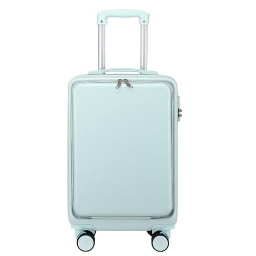 ZXHNB Trolley-Koffer Modischer Trolley-Koffer Mit Frontöffnung, Koffer Mit Seitlicher Öffnung, Spinner-Unterkunftskoffer for Damen Reisekoffer (Color : Blue, Size : A) von ZXHNB