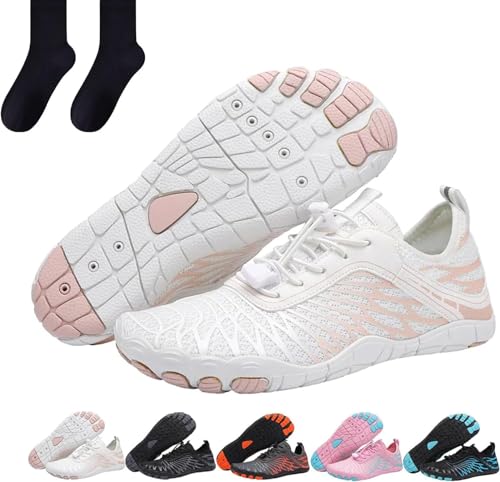 ZXINXIN Barfuß-Wanderschuhe, minimalistische Barfußschuhe für Trailrunning, Damen-Barfußschuhe mit breiter Zehenpartie,36,White von ZXINXIN