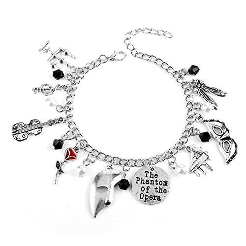 Armband für Damen und Herren, Phantom der Opern, Maske, Tanzgitarre, Charm-Armband, Geschenk von ZXLNB