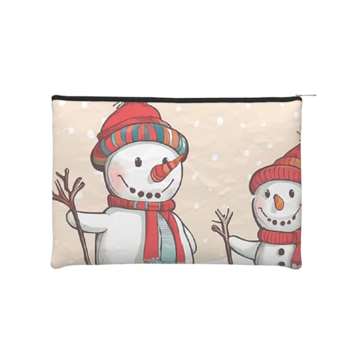 Kosmetiktasche aus Papier, Motiv: Frohe Weihnachten, niedlicher Schneemann, wiederverwendbar, wasserdicht und leicht, für Reisen, Schule und den täglichen Gebrauch, Volldruck-Design, Damen, Studenten, von ZXMDZTSS