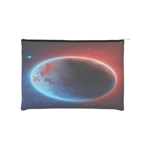 Space Planet Earth Wiederverwendbare Kosmetiktasche aus Papier, wasserdicht und leicht, für Reisen, Schule und den täglichen Gebrauch, Volldruck-Design, Damen, Studenten, umweltbewusst, Schwarz , von ZXMDZTSS