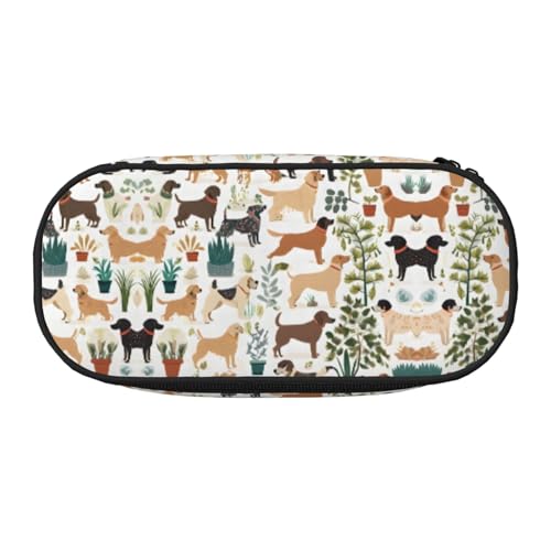 ZXMDZTSS (Corgi Hawaiian Tropical Summer Ananas) Print Large Pencil Case with Compartments & Zipper - Premium Oxford Fabric School, Office, Travel Organizer for Students, Artists, Schwarz von ZXMDZTSS