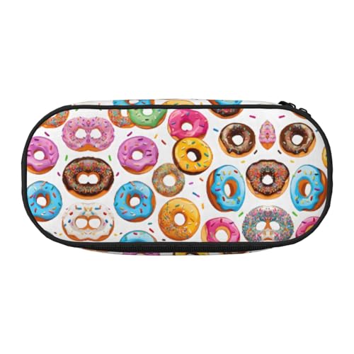 ZXMDZTSS (Donut) großes Federmäppchen mit Fächern und Reißverschluss, Premium-Oxford-Stoff, für Schule, Büro, Reisen, Organizer für Studenten, Künstler, Schwarz , Einheitsgröße, Gepäckanhänger von ZXMDZTSS