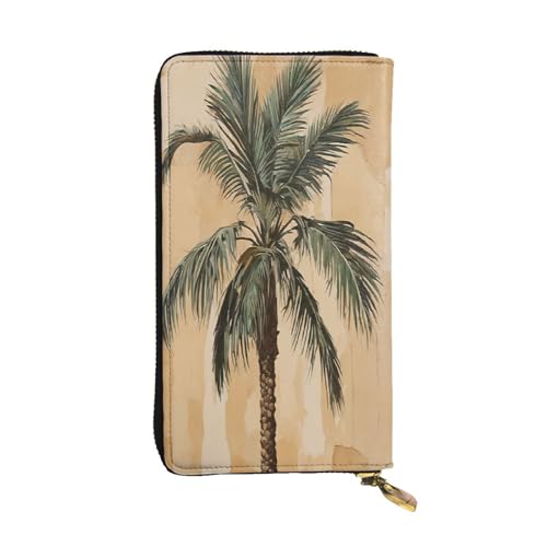 ZXMDZTSS (Palm Tree Tropical) Print Damen Leder Reißverschluss Geldbörse 12 Kartenfächer Münzfach für Reisen/Geschenke, Schwarz , Einheitsgröße von ZXMDZTSS