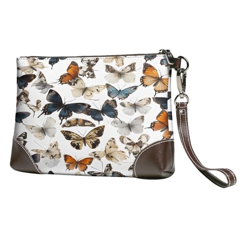 ZXMDZTSS Clutch aus hochwertigem Echtleder, mit umwandelbarer Handschlaufe, 20,3 x 14 x 3,8 cm, kompaktes Design für Damen, wasserdicht, mit Schmetterlingsmotiv ZXMDZTSS Clutch aus hochwertigem Echtleder, mit umwandelbarer Handschlaufe, 20,3 x 14 x 3,8 cm, kompaktes Design für Damen, wasserdicht, mit Schmetterlingsmotiv von ZXMDZTSS