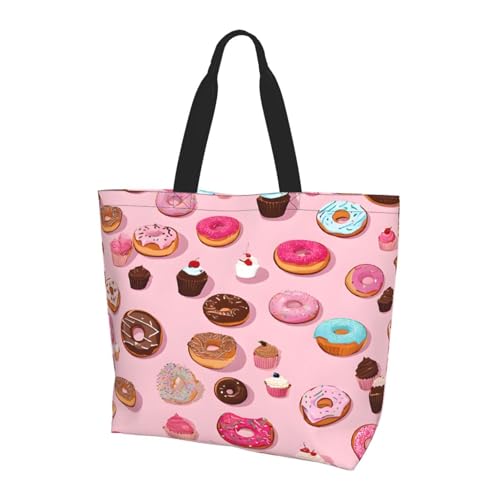 ZXMDZTSS Cupcakes Donuts Muffins Sugar Print Damen Große Tragetasche Wasserabweisend Leicht Für Einkaufen Arbeit Pendeln von ZXMDZTSS