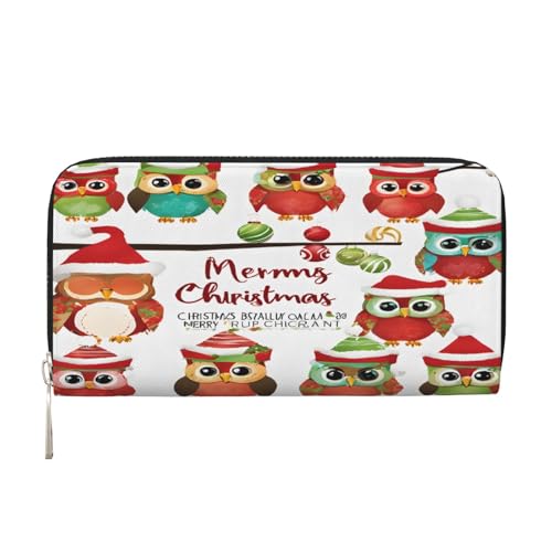 ZXMDZTSS Eulen auf Baumzweigen – Echtes Leder Damen Geldbörse mit Reißverschluss und Handyfach – stilvolle Clutch-Geldbörse für den täglichen Gebrauch, Reisen und Geschenke (20,1 cm Handheld-Design), von ZXMDZTSS