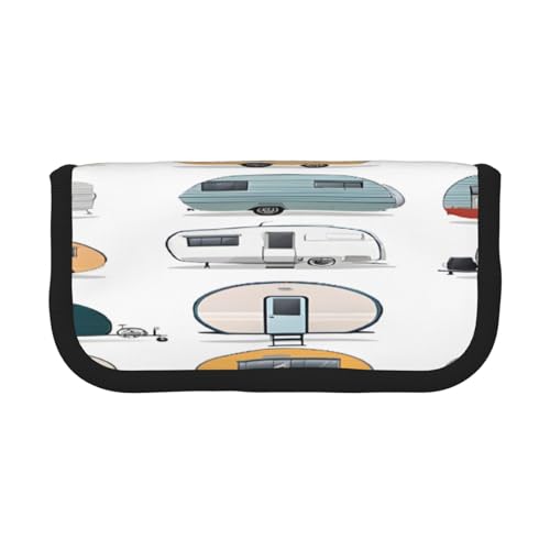 ZXMDZTSS Federmäppchen aus Segeltuch mit Aufschrift "You Make Me Happy Trailer", stilvolles zweifarbiges Design, Make-up- und Schreibwaren-Organizer für Schule, Reisen, Schwarz , Einheitsgröße, von ZXMDZTSS