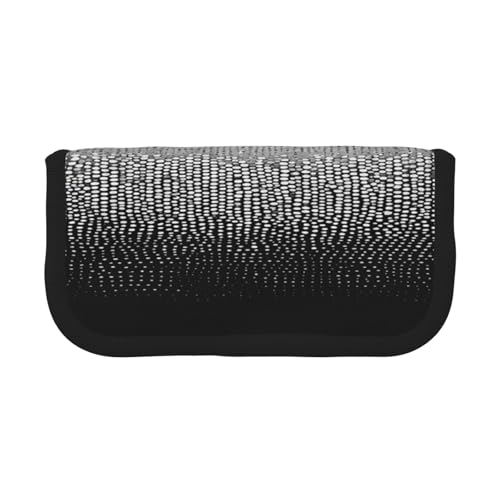 ZXMDZTSS Federmäppchen aus Segeltuch mit Glitzer, stilvolles zweifarbiges Design, Make-up- und Schreibwaren-Organizer für Schule, Reisen, Schwarz / Weiß, Schwarz , Einheitsgröße, Reisetasche von ZXMDZTSS