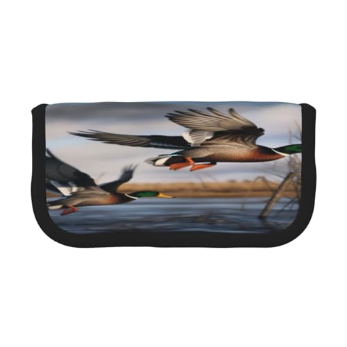 ZXMDZTSS Federmäppchen aus Segeltuch mit Jagd-Motiv, zweifarbiges Design, Make-up- und Schreibwaren-Organizer für Schule, Reisen, Schwarz , Einheitsgröße, Reisetasche von ZXMDZTSS