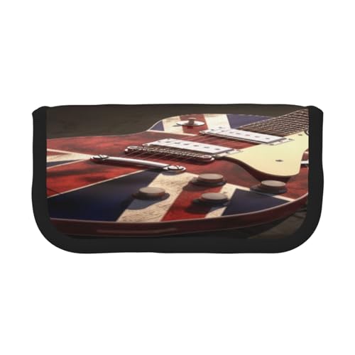 ZXMDZTSS Federmäppchen aus Segeltuch mit britischer Flagge, stilvolles zweifarbiges Design, Make-up- und Schreibwaren-Organizer für Schule, Reisen, Schwarz , Einheitsgröße, Reisetasche von ZXMDZTSS
