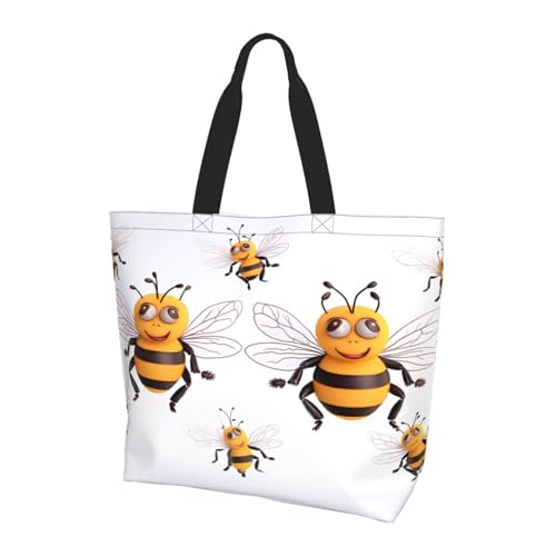ZXMDZTSS Funny Bees – Print Damen Große Tragetasche Wasserabweisend Leicht Für Einkaufen Arbeit Pendeln von ZXMDZTSS