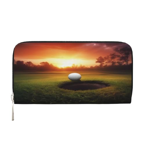 ZXMDZTSS Golf Sport bei Sonnenuntergang – Damen-Geldbörse mit Reißverschluss und Handyfach – stilvolle Clutch-Geldbörse für den täglichen Gebrauch, Reisen und Geschenke (20,1 cm Handheld-Design), von ZXMDZTSS