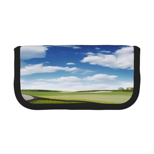 ZXMDZTSS Golfschläger – Leinen-Federmäppchen – stilvolles zweifarbiges Design | Make-up- und Schreibwaren-Organizer für Schule, Reisen, Schwarz , Einheitsgröße, Reisetasche von ZXMDZTSS