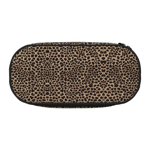 ZXMDZTSS Großes Federmäppchen mit Leopardenmuster, mit Fächern und Reißverschluss, Premium-Oxford-Stoff, für Schule, Büro, Reisen, Organizer für Studenten, Künstler, Schwarz , Einheitsgröße von ZXMDZTSS