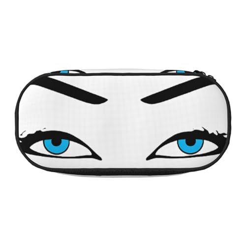 ZXMDZTSS Großes Federmäppchen mit Wimpernmuster und Fächern und Reißverschluss, Premium-Oxford-Stoff, für Schule, Büro, Reisen, Organizer für Studenten, Künstler, Schwarz , Einheitsgröße von ZXMDZTSS