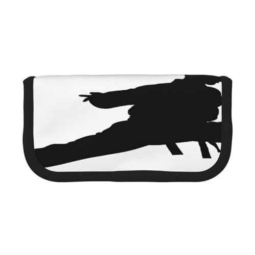 ZXMDZTSS Karate Men – Federmäppchen aus Segeltuch – stilvolles zweifarbiges Design | Make-up- und Schreibwaren-Organizer für Schule, Reisen, Schwarz , Einheitsgröße, Reisetasche von ZXMDZTSS