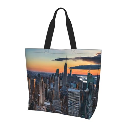 ZXMDZTSS New York City Print Damen Große Tote Bag Wasserabweisend Leicht Für Einkaufen Arbeit Pendeln von ZXMDZTSS