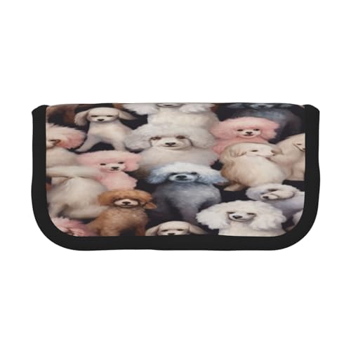 ZXMDZTSS Oodles of Poodles – Federmäppchen aus Segeltuch – stilvolles zweifarbiges Design | Make-up- und Schreibwaren-Organizer für Schule, Reisen, Schwarz , Einheitsgröße, Reisetasche von ZXMDZTSS