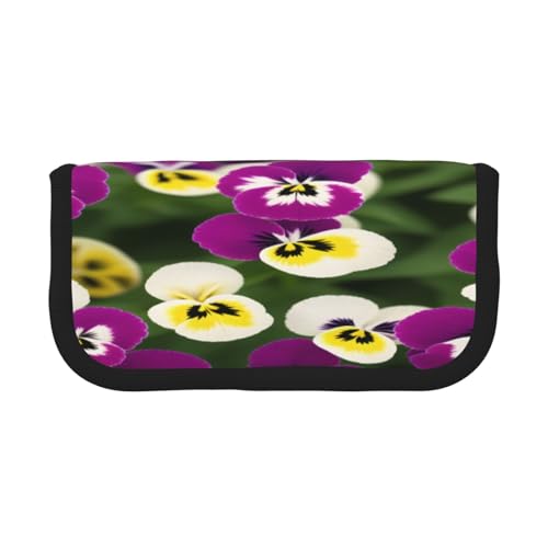 ZXMDZTSS Pansys Federmäppchen aus Segeltuch, stilvolles zweifarbiges Design, Make-up- und Schreibwaren-Organizer für Schule, Reisen, Schwarz , Einheitsgröße, Reisetasche von ZXMDZTSS