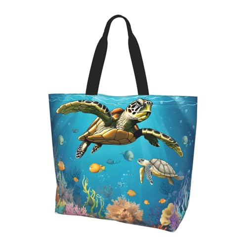 ZXMDZTSS Sea Conch Shell Turtle Damen Große Tragetasche, wasserabweisend, leicht, für Shopping, Arbeit, Pendeln von ZXMDZTSS