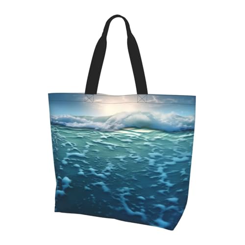 ZXMDZTSS Sea Print Damen Große Tragetasche Wasserabweisend Leicht Für Einkaufen Arbeit Pendeln von ZXMDZTSS