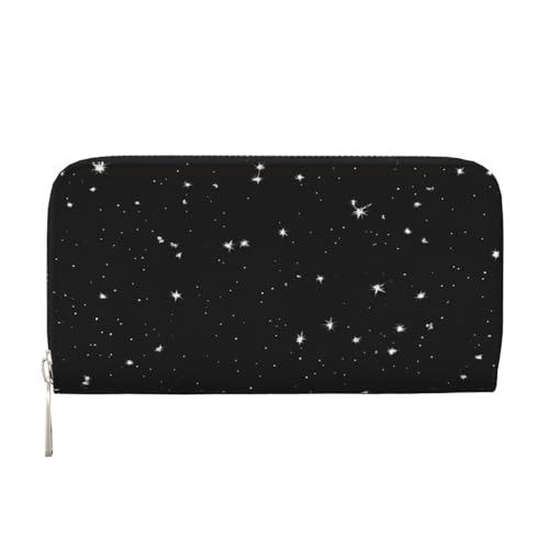 ZXMDZTSS Starry Divination Constellation – Echtes Leder Damen Geldbörse mit Reißverschluss und Handyfach – stilvolle Clutch-Geldbörse für den täglichen Gebrauch, Reisen und Geschenke (20,1 cm von ZXMDZTSS