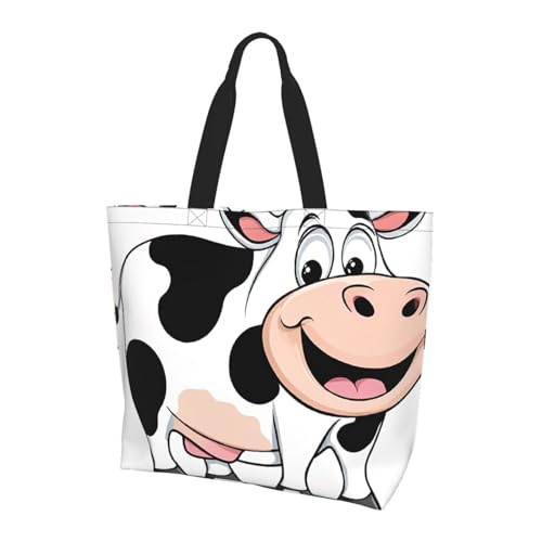 ZXMDZTSS Süße Kuh-Print Damen Große Tragetasche Wasserabweisend Leicht Für Einkaufen Arbeit Pendeln von ZXMDZTSS