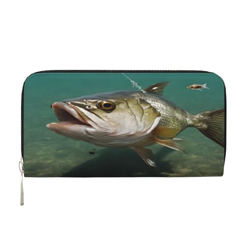 ZXMDZTSS Underwater Catfish Damen-Geldbörse mit Reißverschluss und Handyfach, stilvolle Clutch-Geldbörse für den täglichen Gebrauch, Reisen und Geschenke (20,1 cm Handheld-Design), Schwarz , von ZXMDZTSS