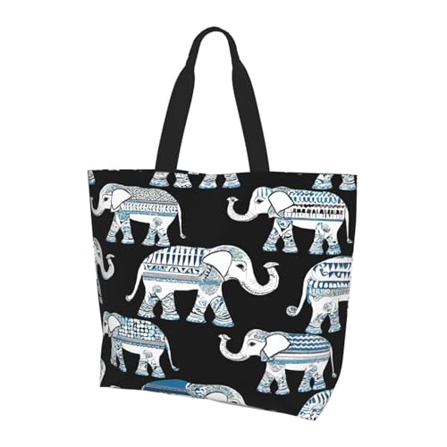ZXMDZTSS aztec elephant -Print Damen Große Tote Bag Wasserabweisend Leicht Für Einkaufen Arbeit Pendeln von ZXMDZTSS