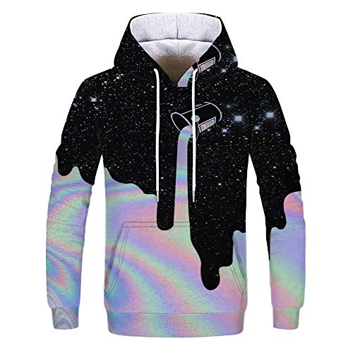 ZXTDD Print Kapuzenpullover 3D Hoodie Männer Und Frauen Kette Sweatshirt Farbverlauf Hoodie Männer Einfarbige Hoodie Regenbogen Top-2_XL von ZXTDD