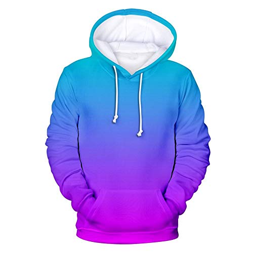 ZXTDD Print Kapuzenpullover 3D Hoodie Männer Und Frauen Kette Sweatshirt Farbverlauf Hoodie Männer Einfarbige Hoodie Regenbogen Top-20_XL von ZXTDD